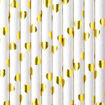 Picture of PAPER STRAWS HEARTS GOLD 19.5CM